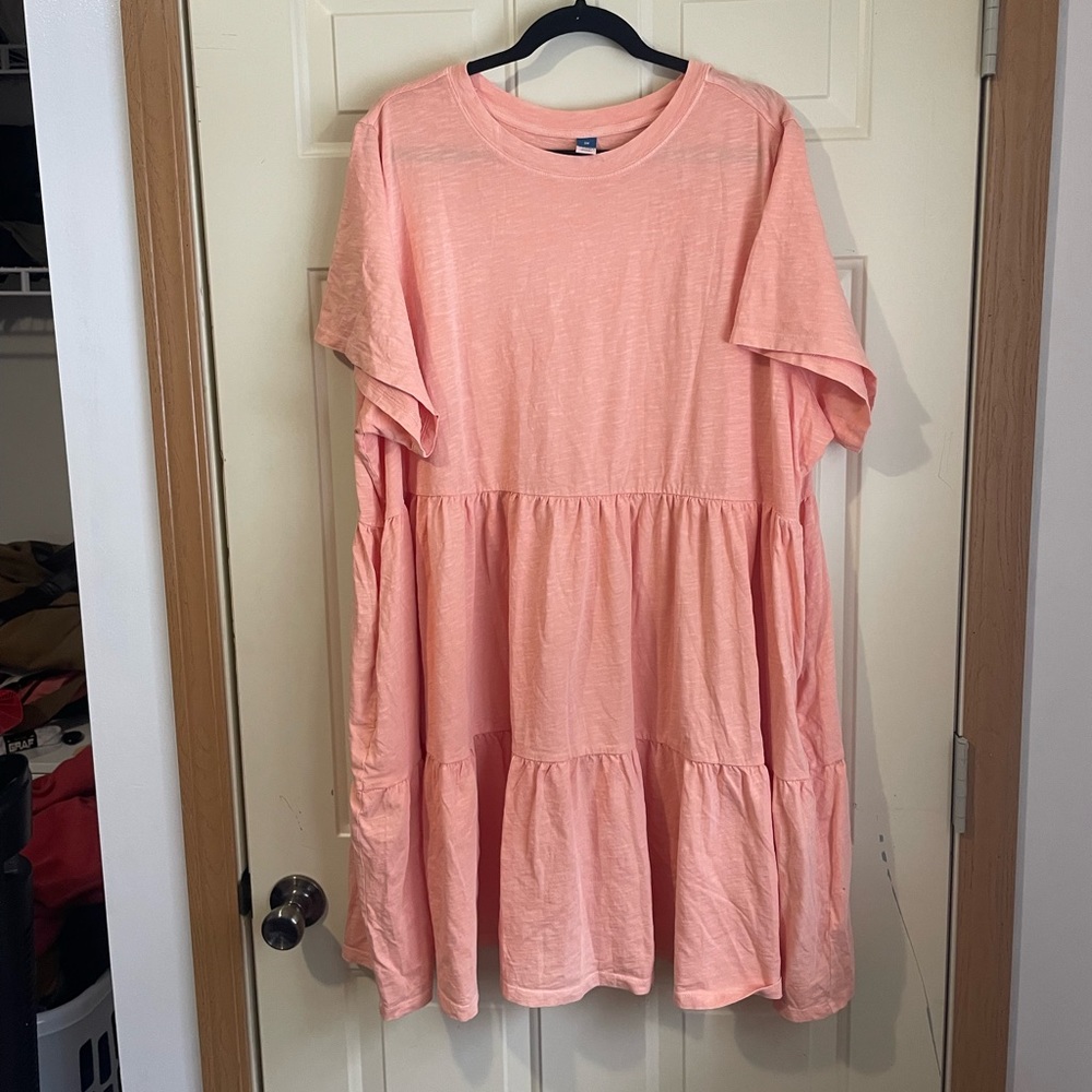 Old navy plus size peach ruffle T-shirt dress